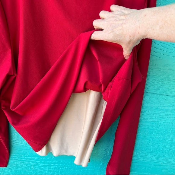 SPANX AIRESSENTIALS MOCK PULLOVER TOP RED LS SIZE XL EUC - Picture 4 of 7